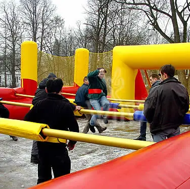Inflatable playing field for football and games