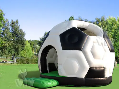Football themed roofed inflatable bounce