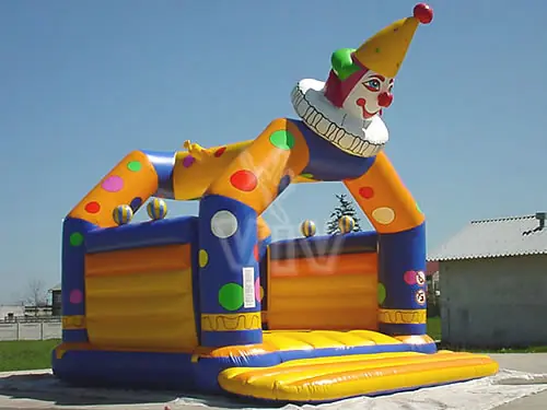 Clown roofed inflatable bounce