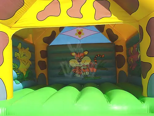 Giraffe roofed inflatable bounce