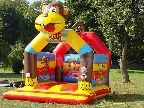 Monkey roofed inflatable bounce