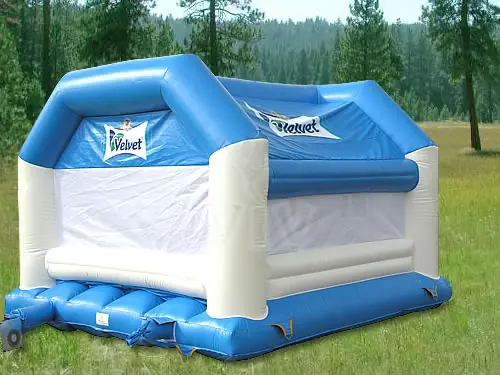 Velvet roofed inflatable bounce