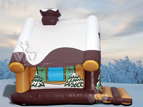Winter House roofed inflatable bounce