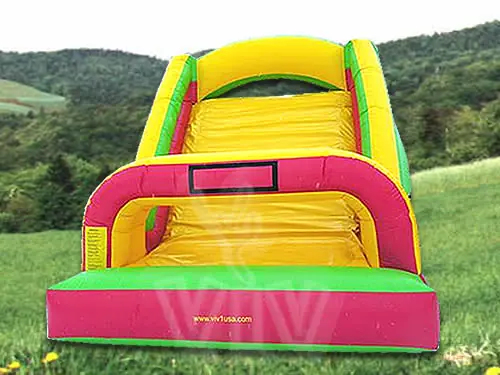 Open-top inflatable bounce with slide combo