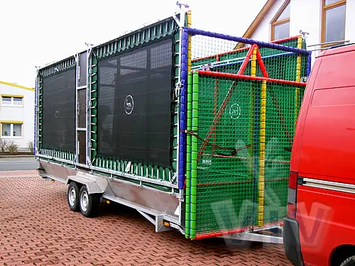 6 bed trampoline on a trailer mechanical attraction product photo