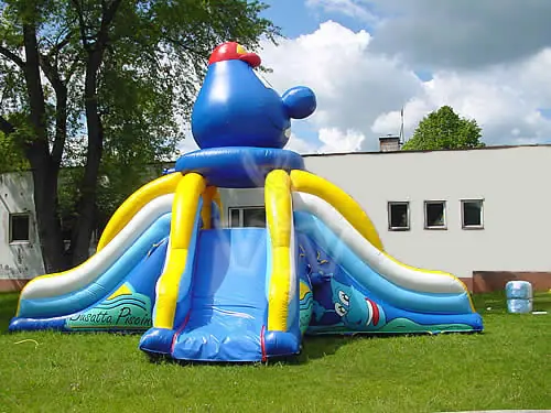Drop-shaped inflatable slide