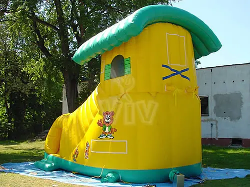 Shoe-shaped inflatable slide