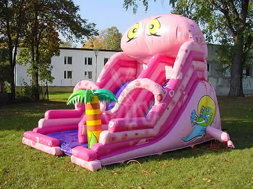 Octopus-shaped inflatable slide