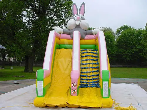 Rabbit-shaped inflatable slide