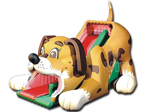 Dog-shaped inflatable slide