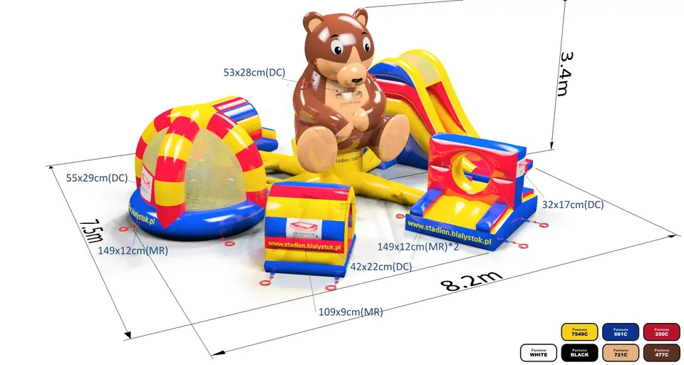 Active Playground Bear Stadion Białystok commercial inflatable action game