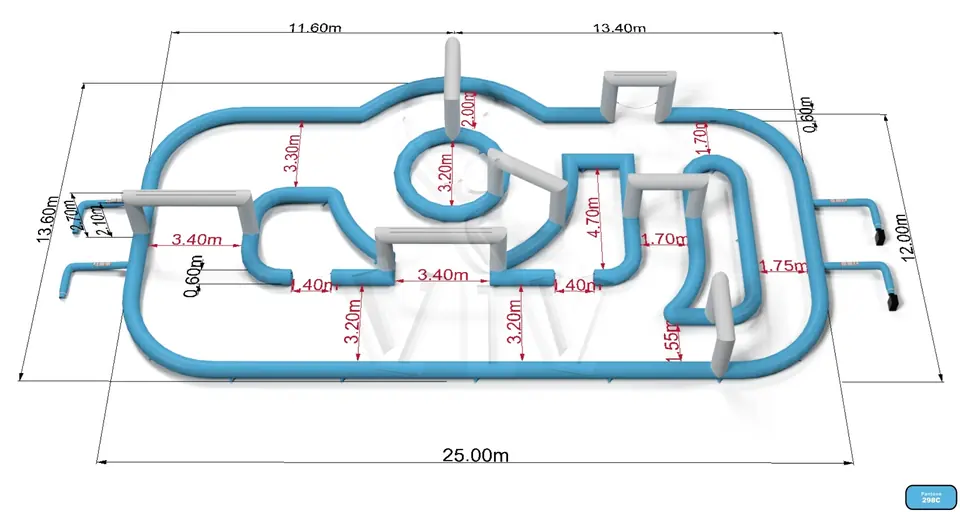 Autoskuter track commercial inflatable action game
