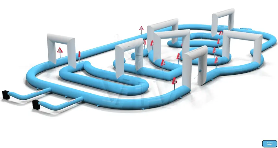 Autoskuter track commercial inflatable action game