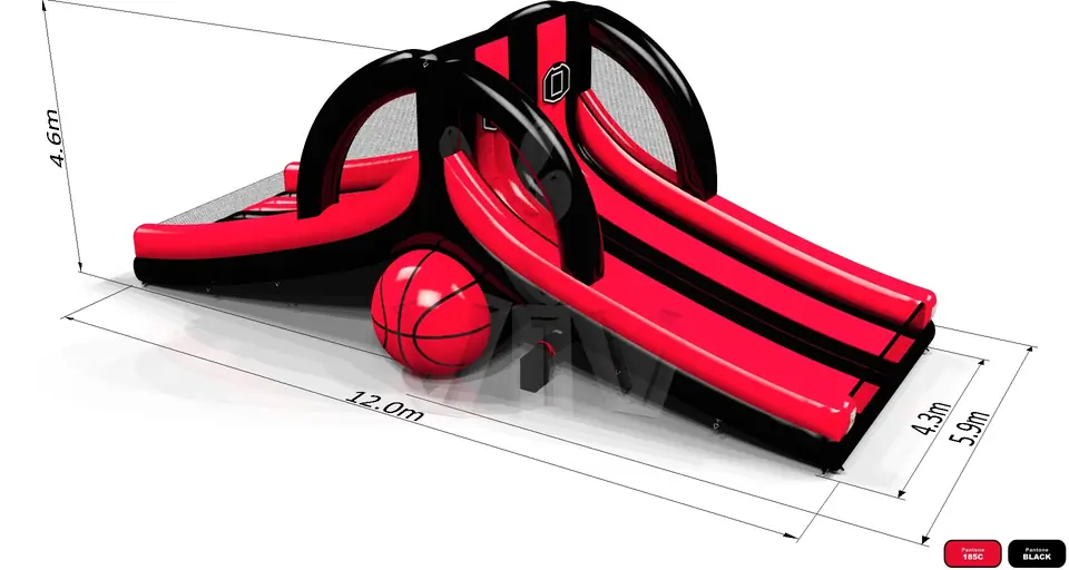 Basketball for 4 players commercial inflatable action game