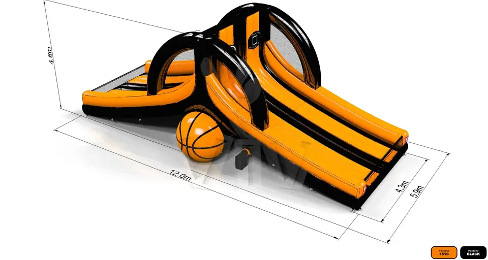 Basketball for 4 Players - Fun in Black commercial inflatable action game