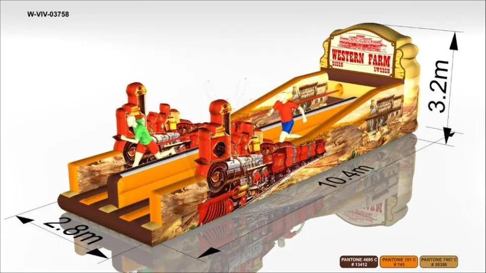 Bungee Run Western commercial inflatable action game