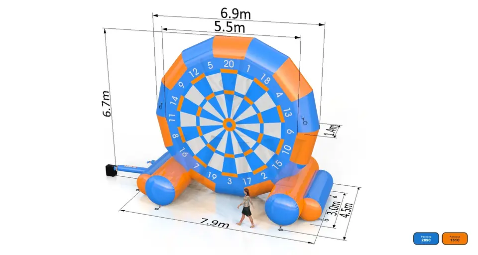Dart foot commercial inflatable action game