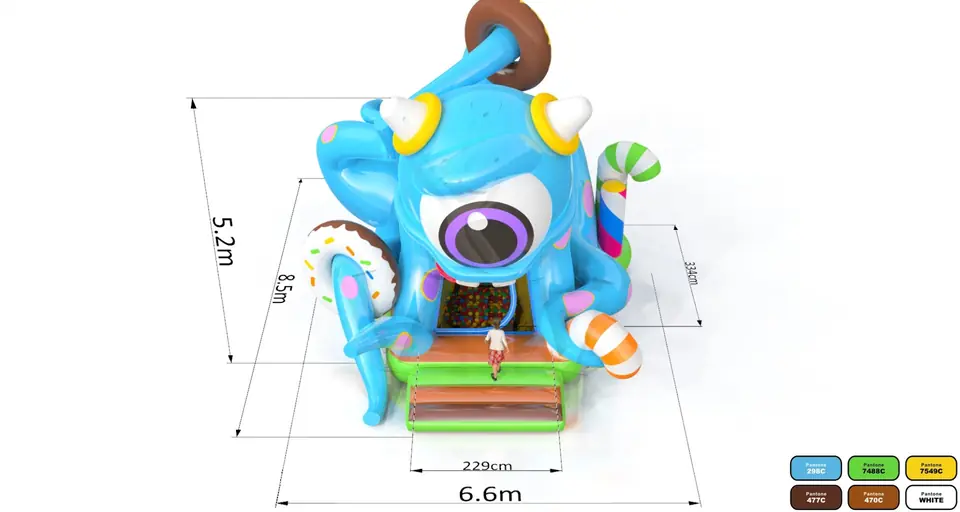 Dry Pool Monsters commercial inflatable action game