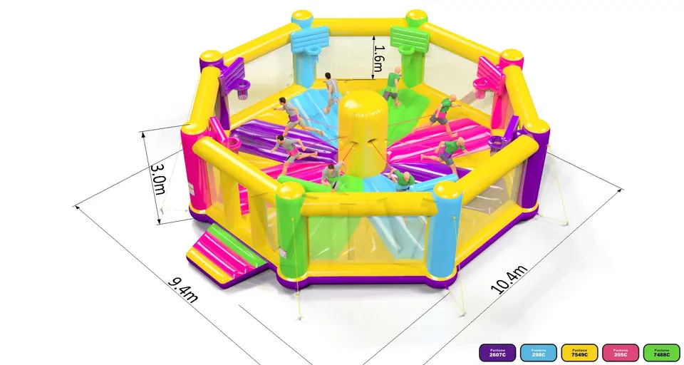 Equalizer Basketball for 8 people Startup commercial inflatable action game