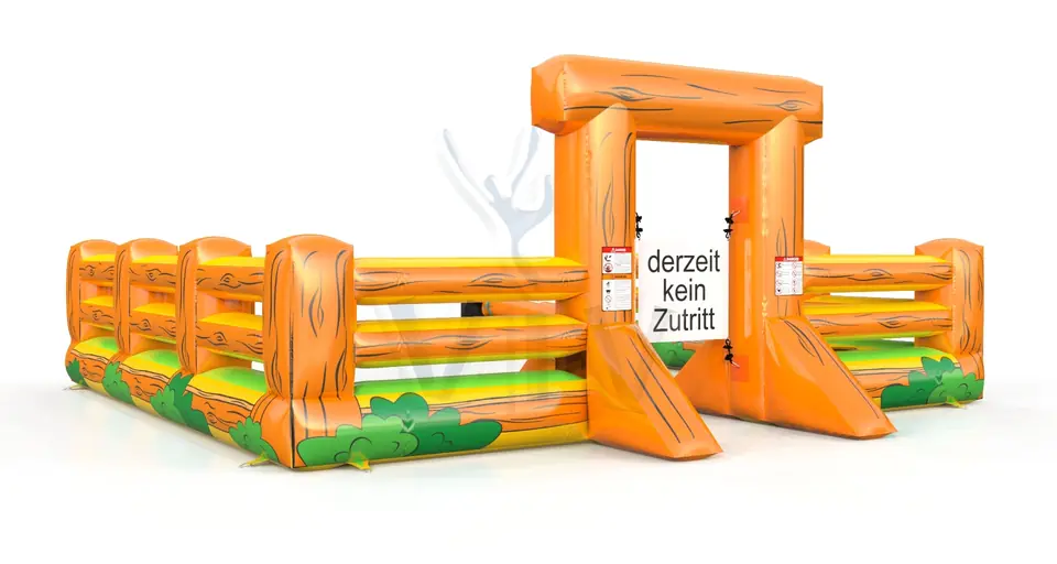 Fence to the Bounce Cow commercial inflatable action game