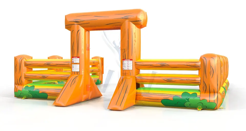 Fence to the Bounce Cow commercial inflatable action game
