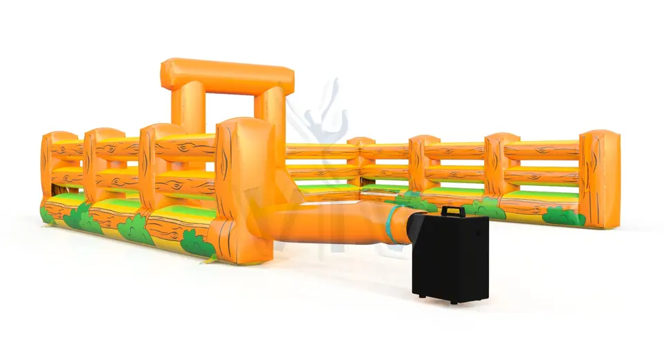 Fence to the Bounce Cow commercial inflatable action game