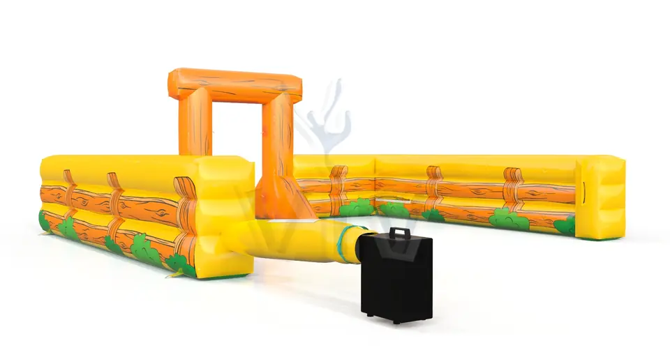 Fence to the Bounce Cow commercial inflatable action game