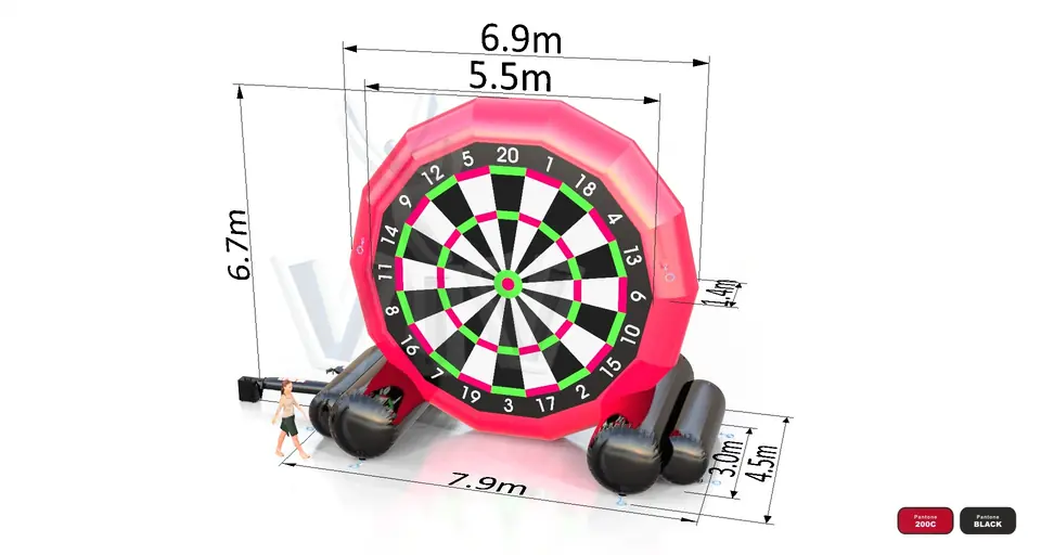 Foot darts commercial inflatable action game