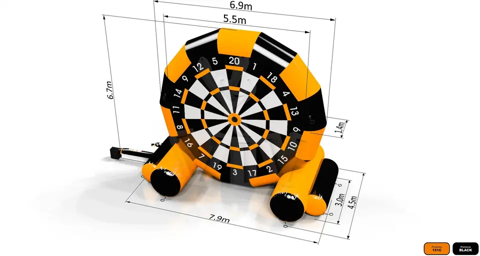 Foot darts Fun in Black commercial inflatable action game