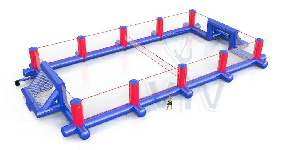 Football field with fence commercial inflatable action game