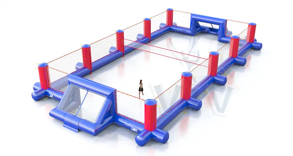 Football field with fence commercial inflatable action game