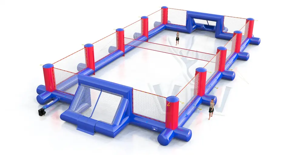 Football field with fence commercial inflatable action game