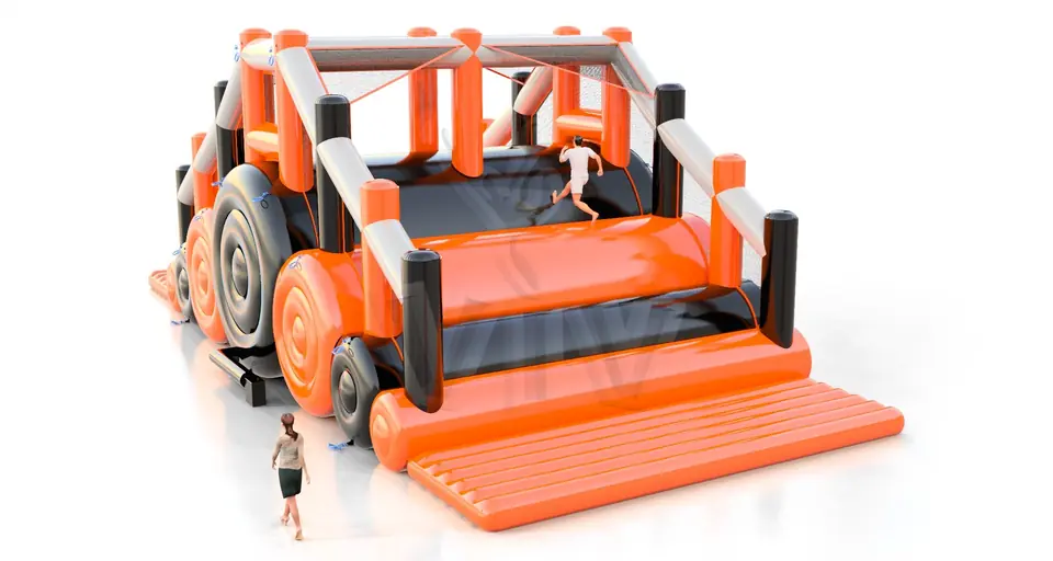 Inflatable bridge with nets commercial inflatable action game