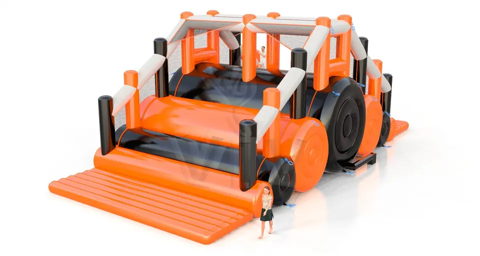 Inflatable bridge with nets commercial inflatable action game