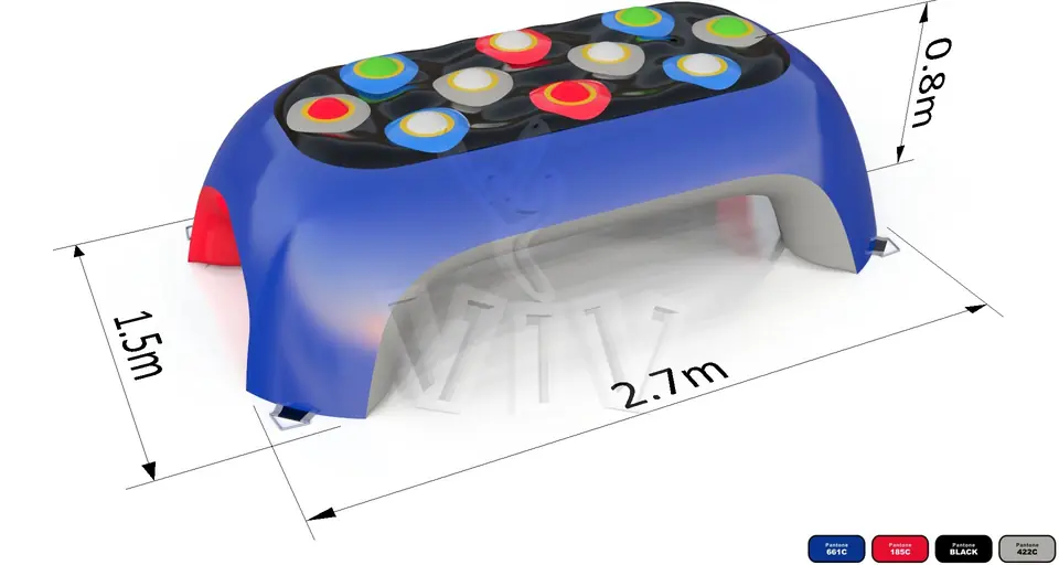 Inflatable table for interactive buttons (without buttons) commercial inflatable action game