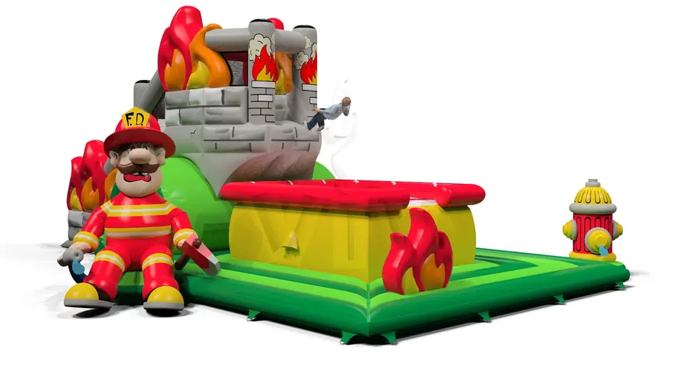 Jumping Tower Fire Brigade commercial inflatable action game
