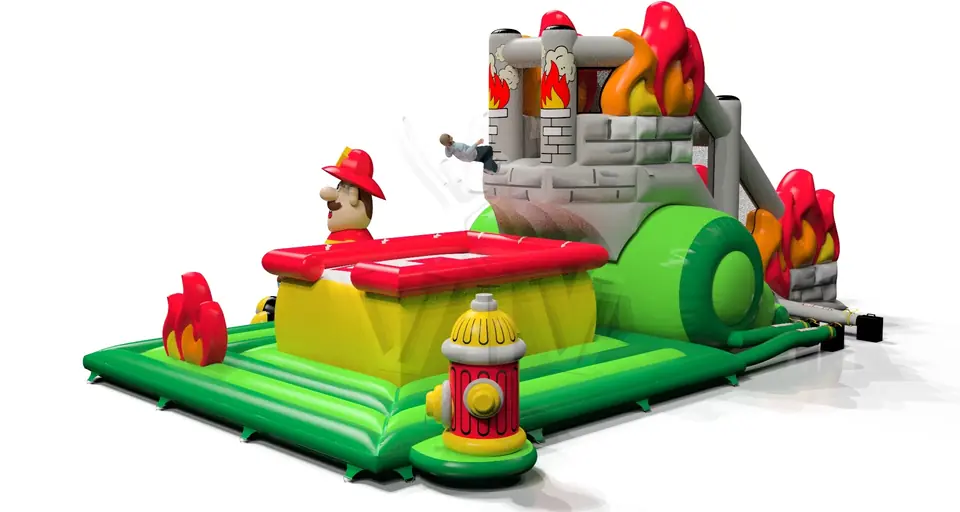 Jumping Tower Fire Brigade commercial inflatable action game