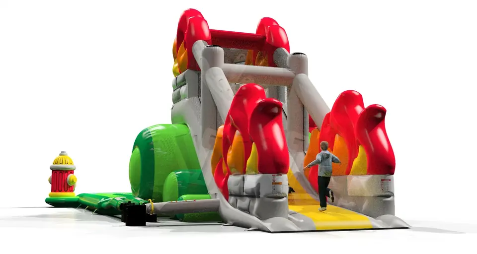 Jumping Tower Fire Brigade commercial inflatable action game