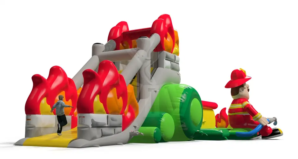 Jumping Tower Fire Brigade commercial inflatable action game