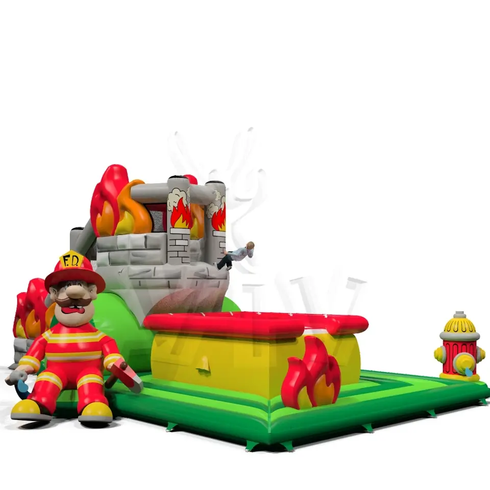 Jumping Tower Fire Brigade commercial inflatable action game