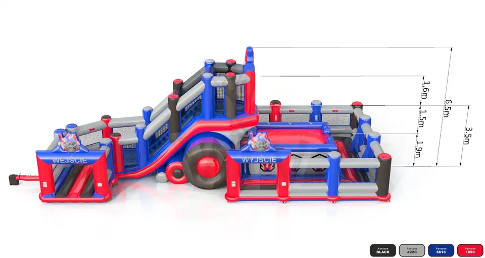 Jumping Tower L with fence Robot commercial inflatable action game