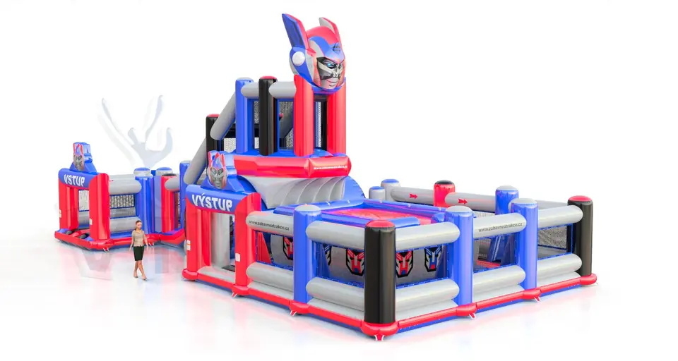 Jumping Tower L with fence Robot commercial inflatable action game