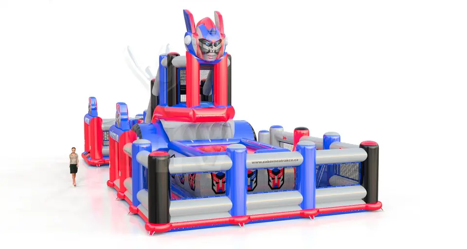 Jumping Tower L with fence Robot commercial inflatable action game