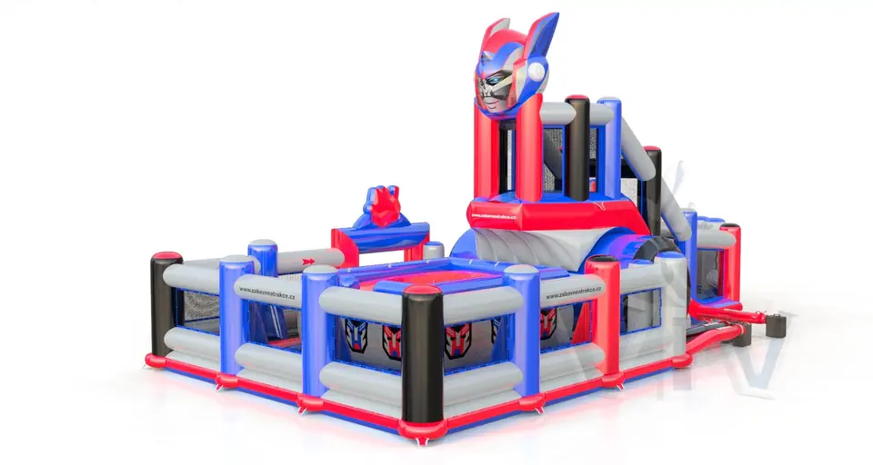 Jumping Tower L with fence Robot commercial inflatable action game
