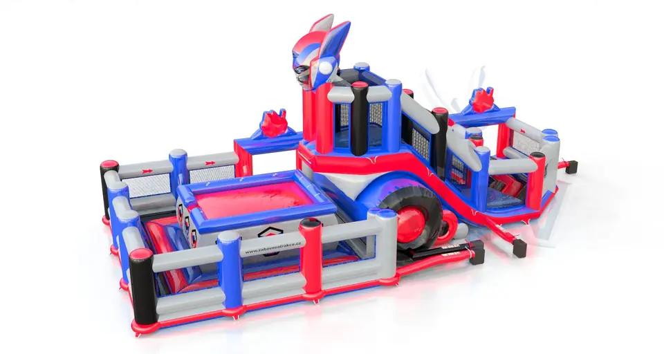 Jumping Tower L with fence Robot commercial inflatable action game