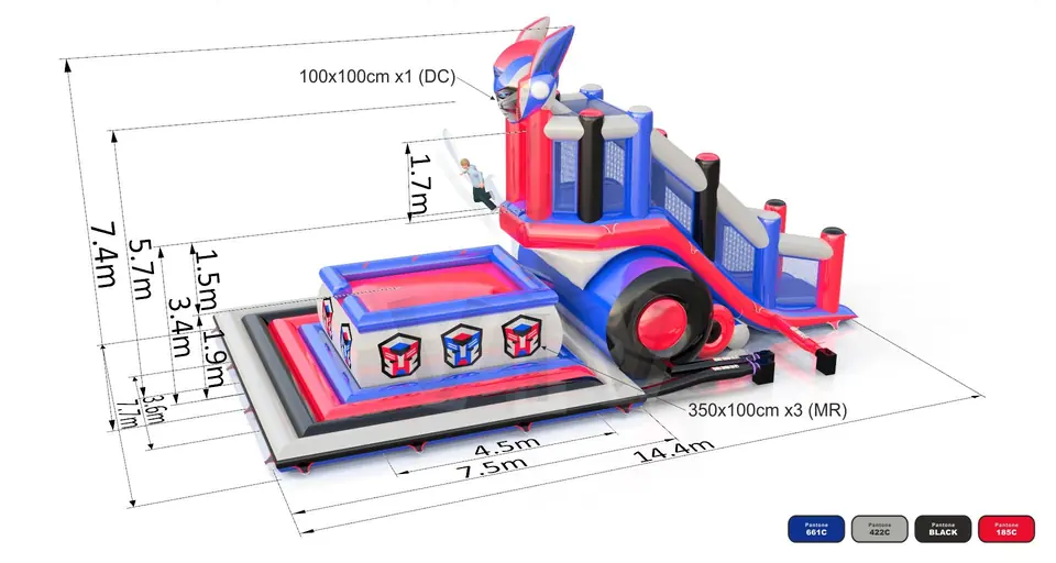Jumping Tower L with Robot head commercial inflatable action game