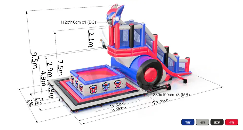 Jumping Tower XL with Robot head commercial inflatable action game