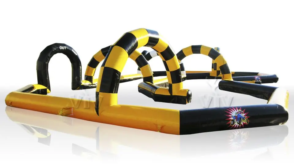 Scooter racecourse C shape with one entrance commercial inflatable action game