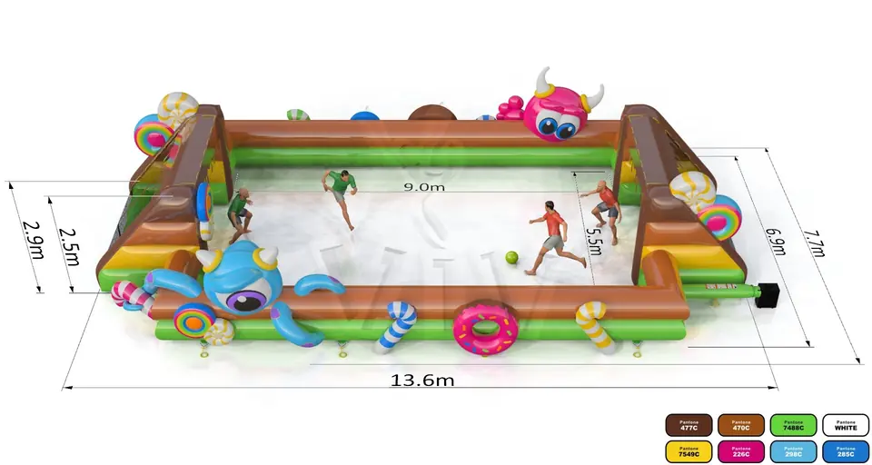 Soccer field Monster commercial inflatable action game