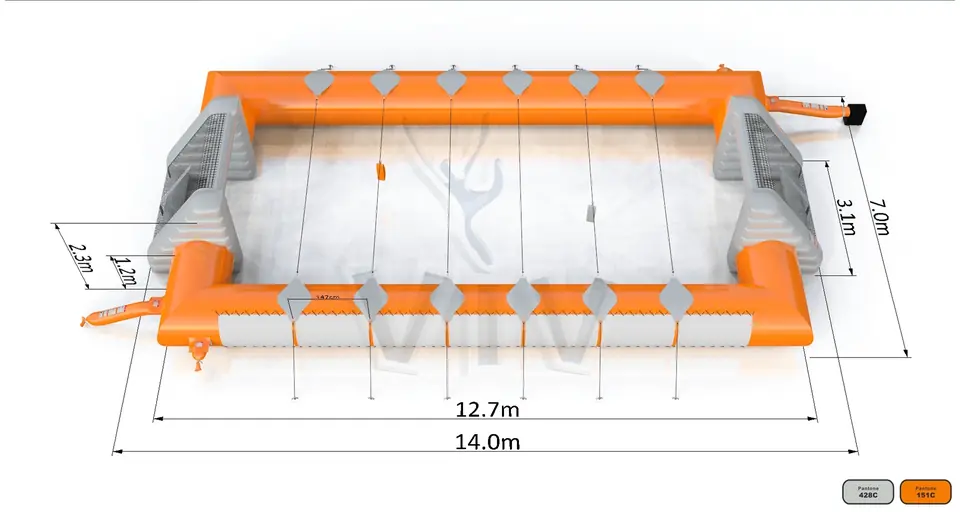 Soccer field with ropes commercial inflatable action game